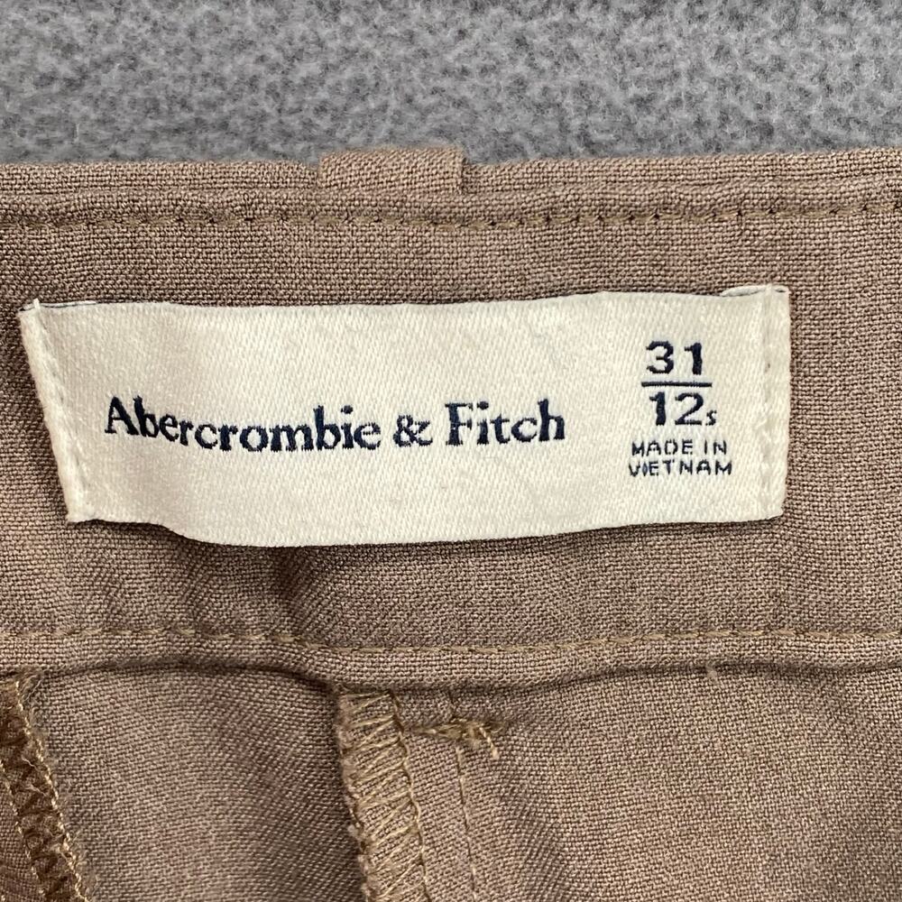 Abercrombie Fitch Sloane High Rise Tailored Wide Leg Pant Womens 12 Tan Cargo - Picture 10 of 13